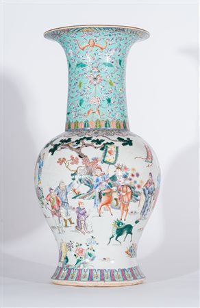 Arte Cinese Vaso famiglia rosa Cina, tardo XIX secolo. . Cm 54,50....