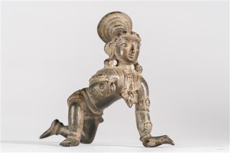 Arte Indiana Figura in bronzo raffigurante Balakrishna India Meridionale,...