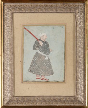 Arte Indiana Miniatura raffigurante un nobiluomo Rajput India, Rajasthan,...