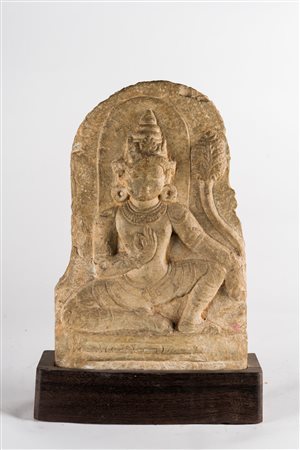 Arte Indiana Stele in marmo raffigurante un bodhisattva India, Andhra...