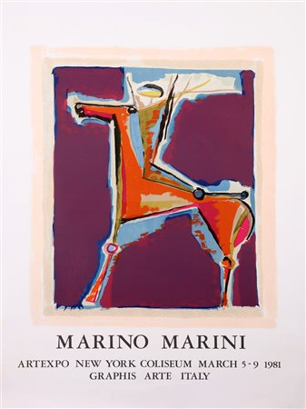 MARINI MARINO (1901 - 1980) Arciere viola. 1981. Litografia. Cm 55,00 x...