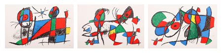 MIRO' JOAN (1893 - 1983) Lotto composto da n.3 fogli. Litografia. Cm 52,00 x...