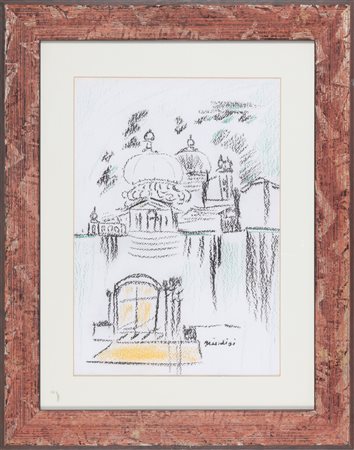 BRINDISI REMO (1918 - 1996) Venezia. Pastello su carta. Cm 35,00 x 50,00....