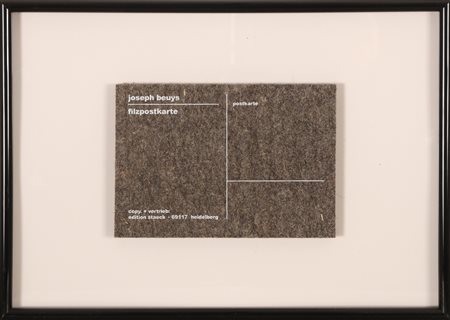 BEUYS JOSEPH (1921 - 1986) Filzpostkarte. Feltro. Cm 15,00 x 10,50 x 1,00....