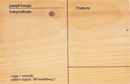 BEUYS JOSEPH (1921 - 1986) Postkarte. . Legno. Cm 15,00 x 10,00 x 3,00....