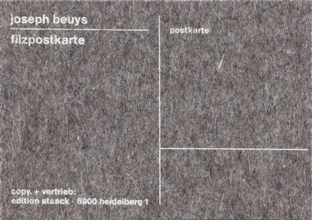 BEUYS JOSEPH (1921 - 1986) Postkarte. Feltro. Cm 15,00 x 10,50 x 1,00....