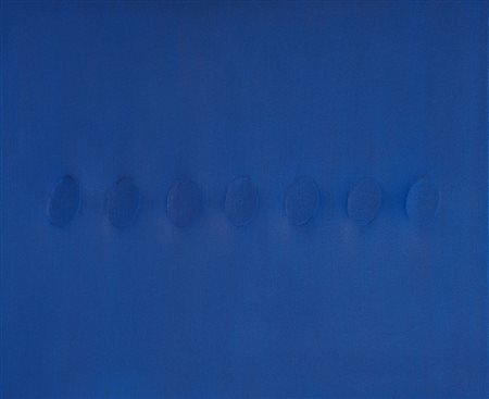 TURI SIMETI 1929 Sette ovali blu, 2013 Acrilico su tela sagomata, cm. 100 x...