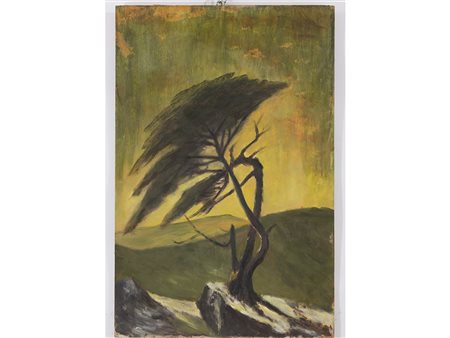 Autore non identificato (XX secolo), Olio su compensato,Senza titolo 60x40 cm