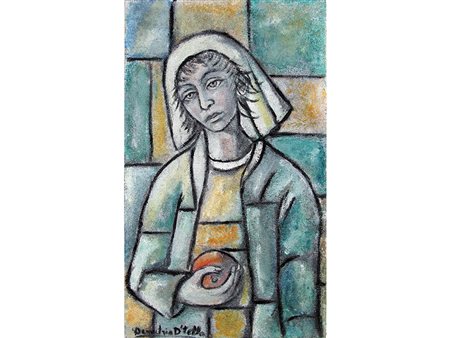 Margarita Schiebel (1929-2016), Tecnica mista su tela,Senza titolo 95x55 cm
