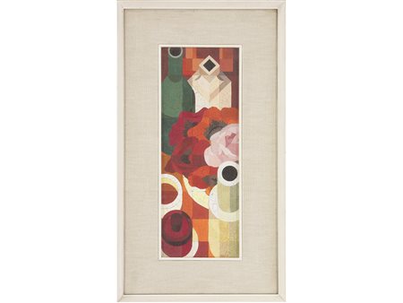Prati (XX secolo), Olio su cartoncino,Composizione 30x11 cm