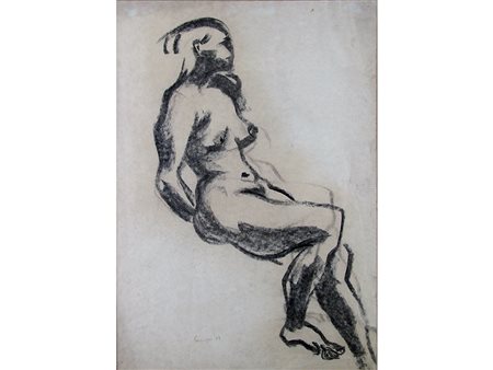 Augusto Cernigoi (1898-1985), Disegno su carta,Nudo 67x46 cm