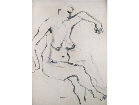 Augusto Cernigoi (1898-1985), Disegno su carta,Nudo 68x50 cm