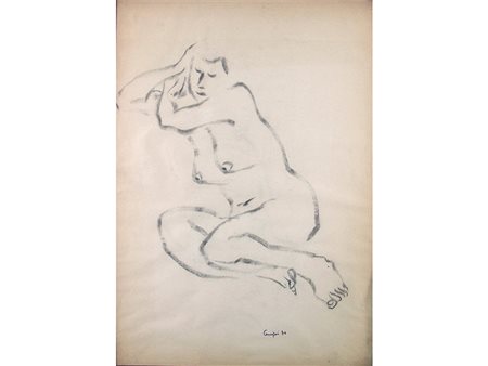 Augusto Cernigoi (1898-1985), Disegno su carta,Nudo 70x50 cm