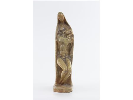 Peter Rosa (XX secolo), Terracotta invetriata,Pietà 36,5 cm