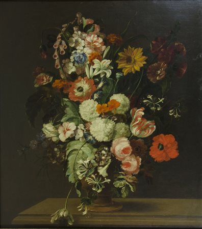 Maestro del XIX secolo "Natura morta con fiori" cm. 113x101 - olio su tela...