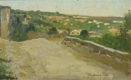 Giuseppe Barison Trieste 1853-1931 "Piccolo paesaggio" cm. 17x27 - olio su...