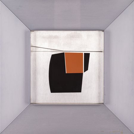 GIORGIO TONTI (1936)V1Multiplo in acciaiocm 43x43x4,5Etichetta dello Studio...