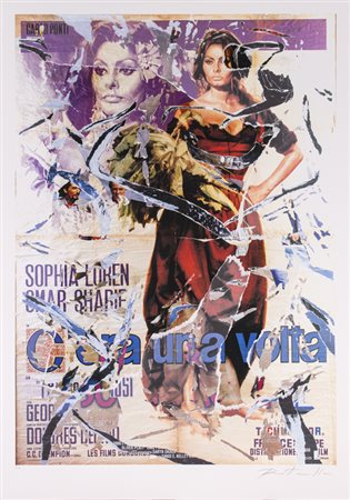 MIMMO ROTELLA (1918-2006)C'era una volta, 2004Multiplo décollagescm...