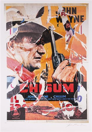 MIMMO ROTELLA (1918-2006)Chisum, 2004Multiplo décollagescm 100x70Firma e...