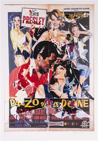 MIMMO ROTELLA (1918-2006)Pazzo per le donne, 2004Multiplo décollagescm...