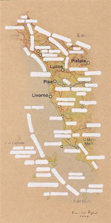 EMILIO ISGRÒ (1937)Verso Lucca, 2000Tecnica mista su cartacm 30x15Firma e...