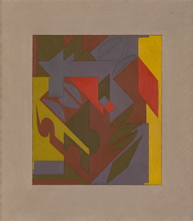 VICTOR VASARELY (1906-1997)Saluces, 1947 circaOlio su faesitecm 53x47,4Firma...