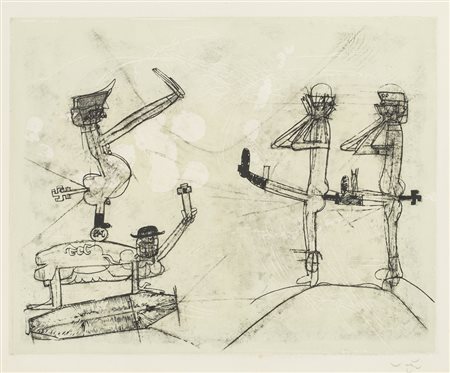 SEBASTIAN MATTA (1911-2002)Untitled, 1970 circaIncisione con intervento a...