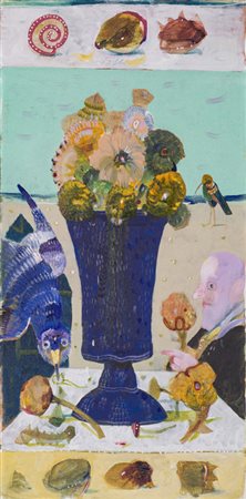 ANTONIO POSSENTI (1933-2016)Fiori al mare, 1993Olio su cartone telatocm...