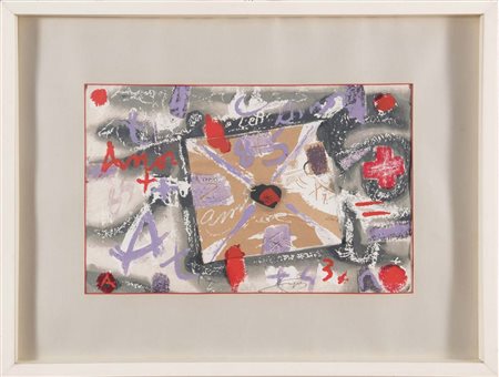 Antoni Tapies (Barcellona 1923 – 2012), “Lettera d'amore”, 1985. Collage e...