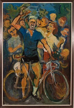 Nino Corrado Corazza (Bologna 1897 – 1985), “Il vincitore”, 1955. Olio su...