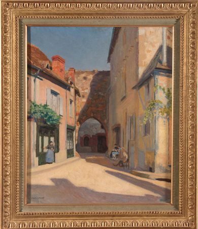 Jacques Weismann (Francia, 1878 – ?), “Scène de Rue – Vue de Saint Benoit du...