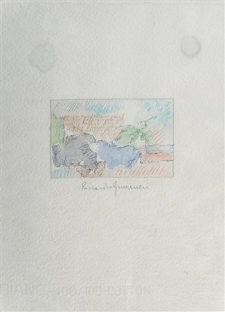 RICCARDO GUARNERI (1933) Senza titolo Tecnica mista su carta 6,8 x 10,5 cm...