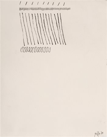 GIORGIO GRIFFA (1936) Senza titolo 1981 Disegno a matita grassa 33 x 25 cm...