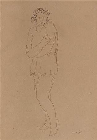 ORFEO TAMBURI (1910 - 1994) Senza titolo Disegno a china su carta 50 x 35 cm...