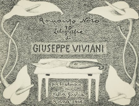 Giuseppe Viviani (Agnano (Pi) 1898 Pisa 1965) Da Romanzo nero, Frontespizio...