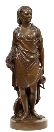 HOUDON JEAN ANTOINE 1741 - 1828 "La Primavera" H cm 80 scultura in bronzo...