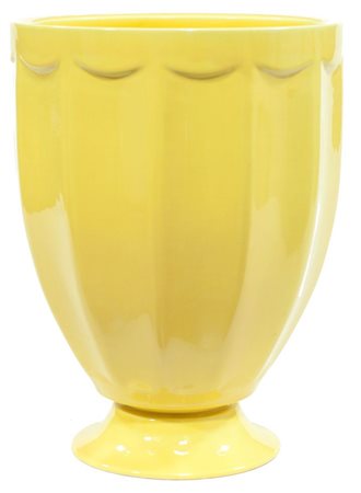 LAVENIA "Grande vaso giallo" 1903 H 32,5 terraglia colorata Opera marcata e...