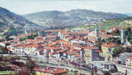 BRUNETTO SILVIO San Maurizio Canavese (TO) 1932 "Millesimo" 1980 30x50 olio...