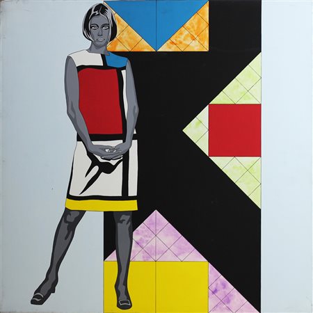 Marco Saviozzi ( Lucca 1963) Featuring Mondrian 2001 Dim.60x60 Acrilico su...