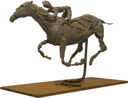 Zizi Smail ( Bejaia 1946) Cavallo Dim.39x60x24 Statua in bronzo Esemplare...