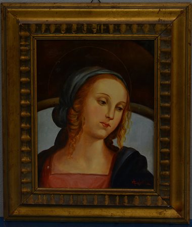 Francesco Gibelli (Melzo 1890 - Milano 1978)"Madonna" copia da Perugino, olio...