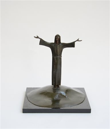 Giacinto Bardetti (Quinzano D'Oglio 1879 - Roma 1972)"Frate" scultura in...