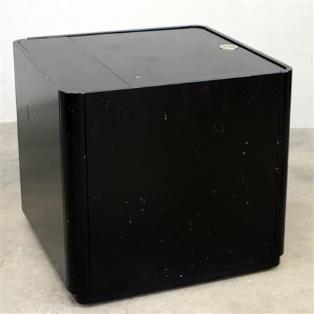 Mobile bar da ufficio in legno laccato nero (cm 60x57x60)(difetti)