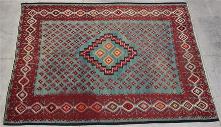 [Tappeti] Tappeto Kilim Sharkoy, Turchia europea, inizio secolo XX. Disegno a...