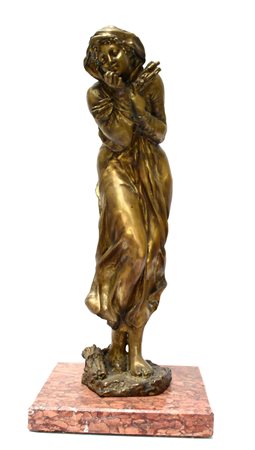 Ignoto "Spigolatrice" scultura in bronzo (h. cm 64) Poggiante su base in...
