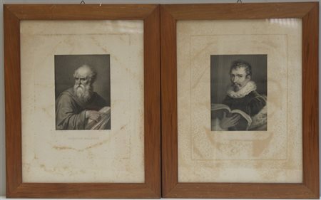 Jacopo Bernardi Coppia di incisioni raffiguranti ritratti di Sebastiano...