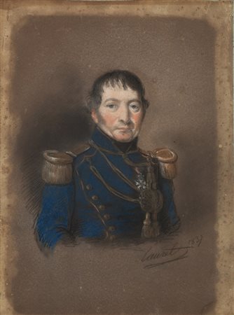 Laurel (?) (sec. XIX) "Ritratto di ufficiale di cavalleria francese 1837"...