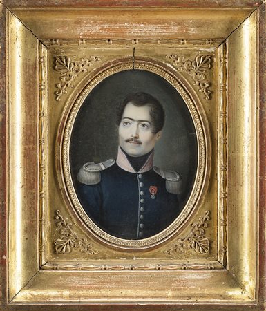 Francois Sebastien Laurent (1776 - 1848) "Ritratto di ufficiale di fanteria...