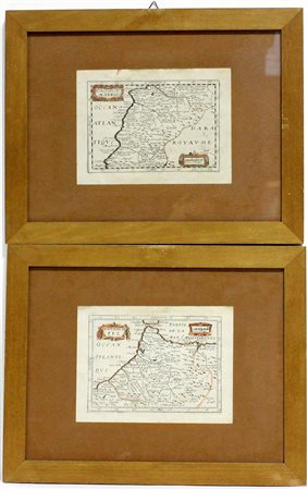Coppia di incisioni del secolo XVII illustranti "Le royaume de Fez" e "Le...