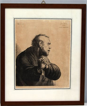 VAN VLIET, Jan Georg (Joris) - VAN RIJN, Rembrandt - A Man Grieving, 1634....